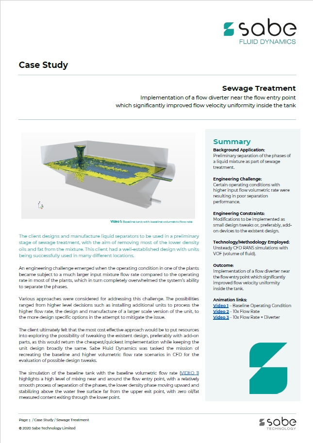Sewage Treatment - Sabe Fluid Dynamics